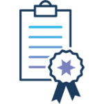 Clipboard with seal icon symbolizing how you can meet backup compliance requirements with BACKUP EAGLE® backup audits.