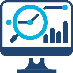 Monitor with graph icon symbolizing how BACKUP EAGLE® Cloud can monitor your backup data in dashboards.
