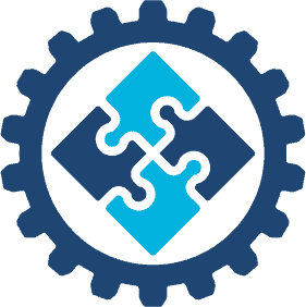 Gear sign with puzzle parts icon symbolizing how BACKUP EAGLE® Cloud can be integrated in ticket and PSA solutions.